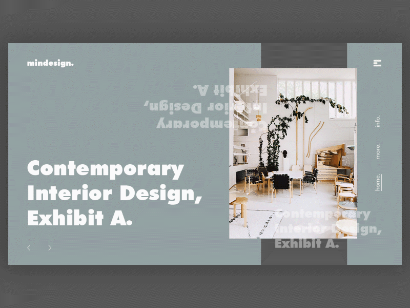 Day 253: Interior Design Website Animated. animated gif animation clean daily design design gif graphic design interface landing page minimal web design website