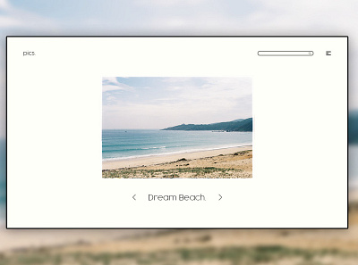Day 259: Pics. - Dream Beach. branding clean daily design design graphic design landing page logo minimal uidesign website