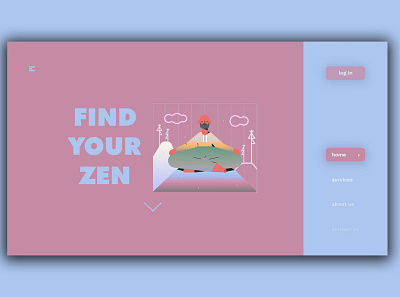 Day 284: Find Your Zen. clean design graphic design graphicdesign illustration interface landing page landingpage minimal uidesign web design