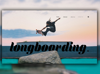 Day 315: Longboarding Website. clean design graphic design graphicdesign illustration interface minimal web design