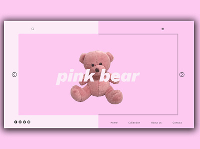 Day 346: Pink Bear Website. clean design graphic design graphicdesign illustration interface landing page landingpage minimal uidesign web design