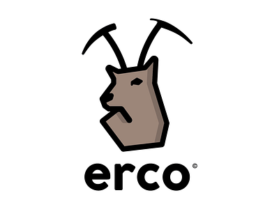 "ERCO" Logo color deer flat graphic design isard logo minimalism mountain shadow simple team