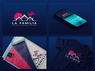 La Familia Apartment Branding brand branding design disco logo magenta retro retromax retrowave sea summer typography