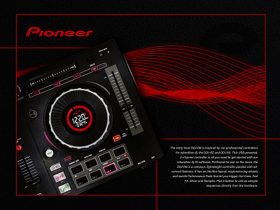 Pioneer Audio Controller brand branding clean design flat illustration logo product design product designer web website