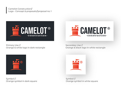 Camelot Logo Proposal no. 1 brand branding clean construction design flat logo minimal product design typography vector