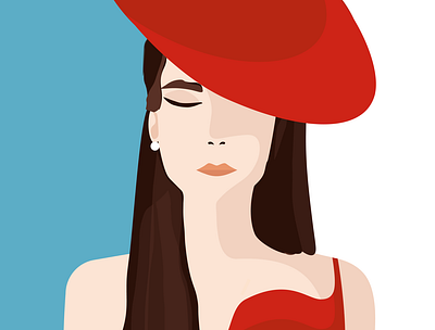 Women in Red adobe illustrator aesthetic design flat illustration vector