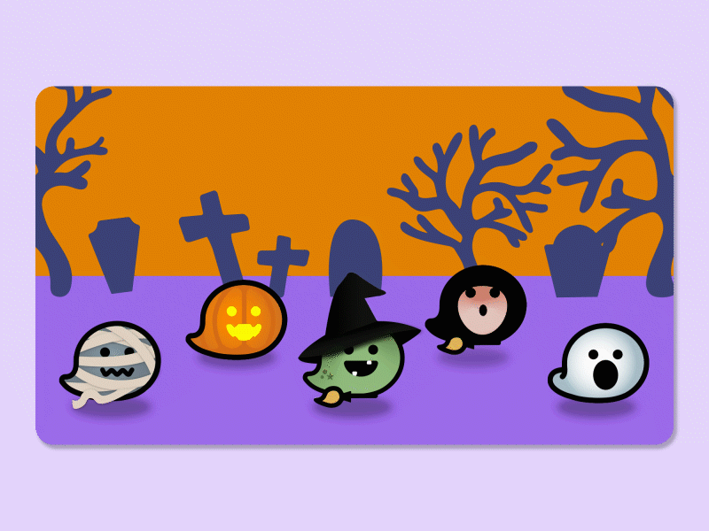 Halloweez animation app characters halloween redesign waze