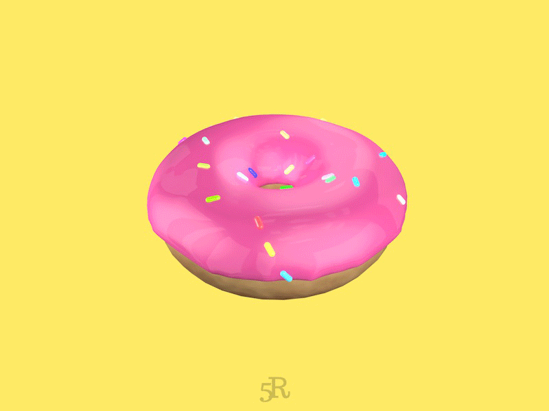 Simpson's Donut 3d 3danimation 3dart 3dmodelling 5rdigital art donut gif pink simpsons