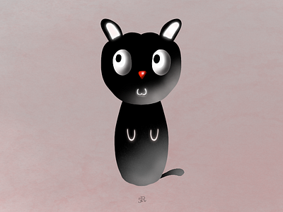Black Cat 2dart 2ddrawing 5rdigital art black cat cute digital drawing illustration procreate
