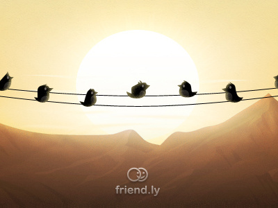 Sunset birds .. graphic design illustration responsive website ux ui user interface interface landing page webdesign web design