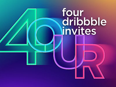 Dribbble Invites colors design geometric gradients invites neon typography web app web design webdesign