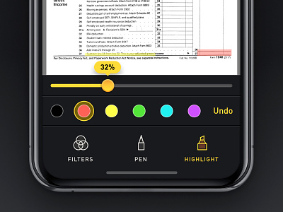 Mobile app menu dark dark app interface ios iphone mobile mobile app pen scanner ui