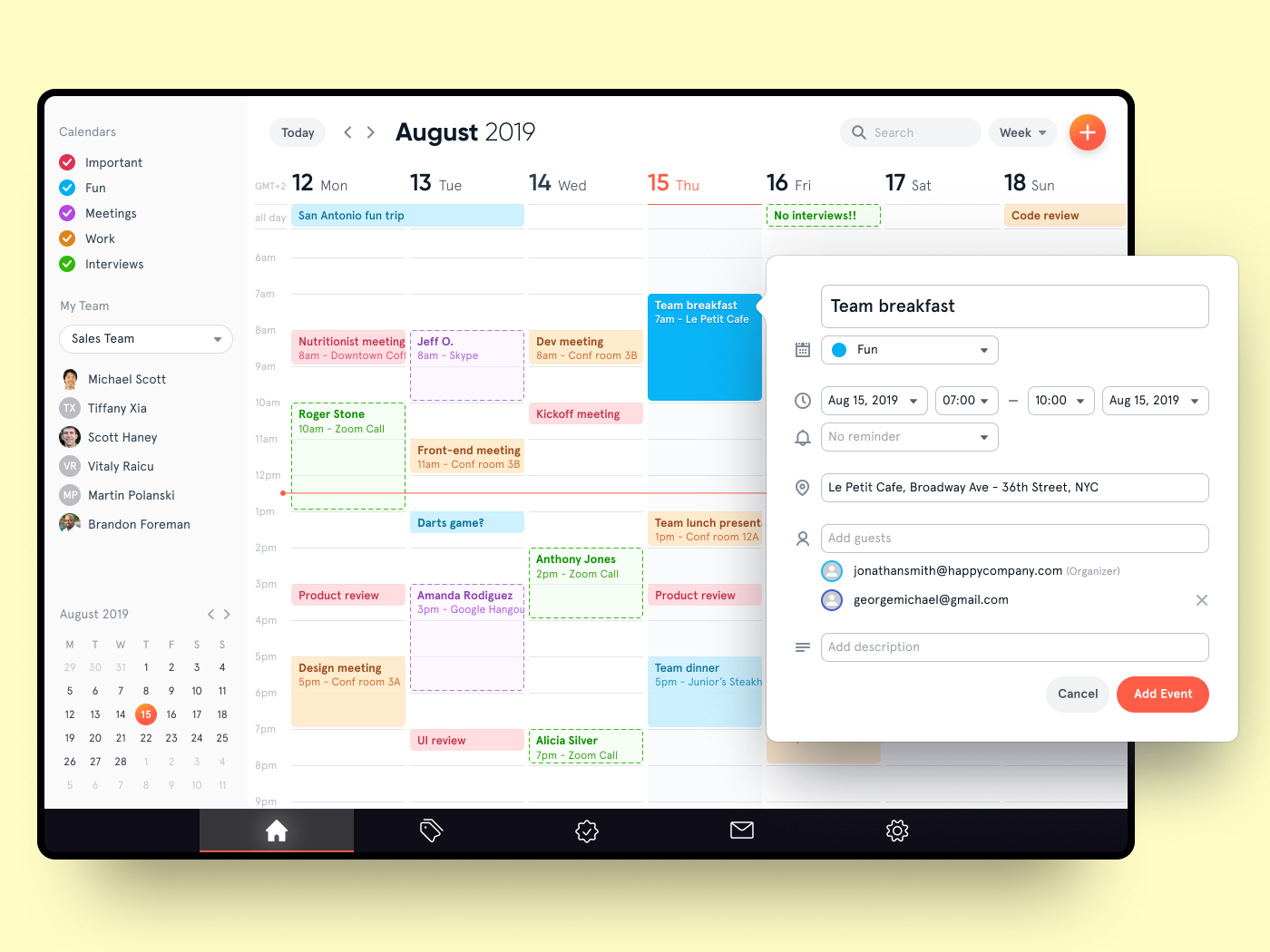 Calendar App by Claudiu Cioba on Dribbble