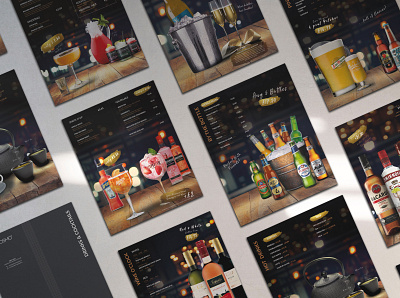 Drinks Menu - Pages branding design design drinks menu graphic design grid layout layout
