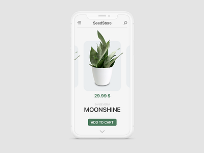 SeedStore application design flowers minimal mobile plant shop shopping shopping app store