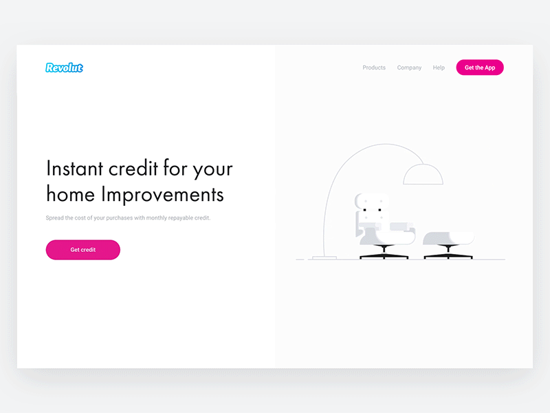 Credit — Revolut Website animation clean gif interaction design minimal principle product page responsive ui ux webdesign website