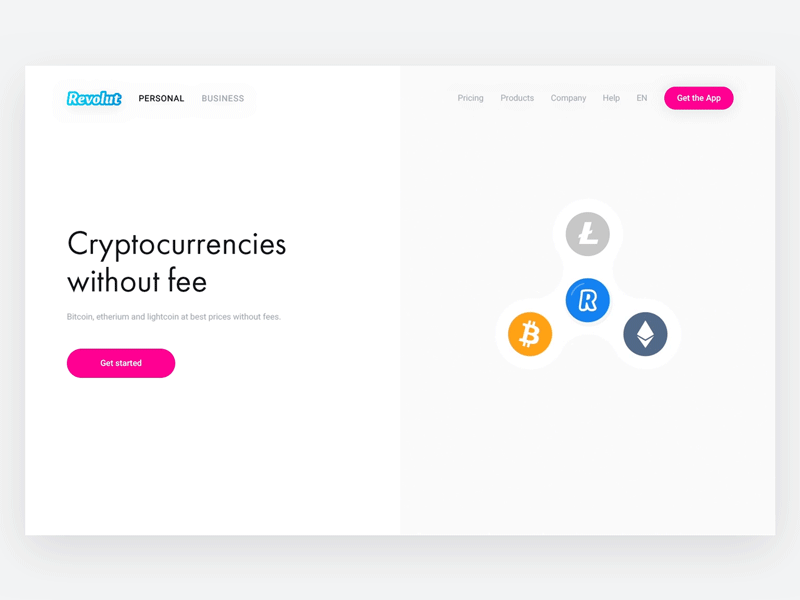 Cryptocurrency — Revolut Website animation clean gif interaction design minimal principle product page ui ux webdesign website