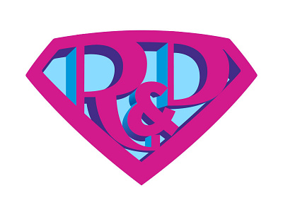 R&D Logo 3d colors illustration