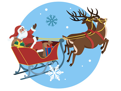 Santa Claus and his reindeers adobe illustrator adobe photoshop amsterdam branding christmas design holiday season holland illustratie illustration reindeers santa claus vector web