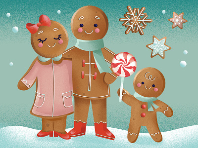 Gingerbread Family adobe illustrator adobe photoshop cookies cute family design gingerbread gingerbreadman holland illustration packaging winter winterwonderland