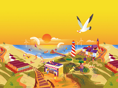 Albert Heijn Hagel Dutch Beach adobe photoshop albertheijn beach breakfast coast dutch dutch coast hagelslag holland icecream illustation kitesurfing lighthouse packagedesign seagull trendy