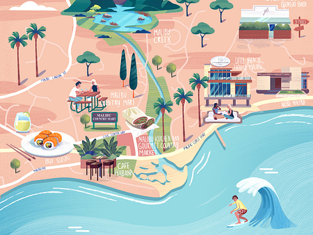 West Coast Illustrated Map by Jasmijn Solange Evans on Dribbble