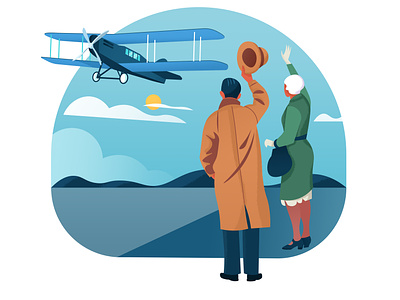 100 years KLM adobe illustrator adobe photoshop airplane amsterdam branding design editorial flight holland illustratie illustration klm vector