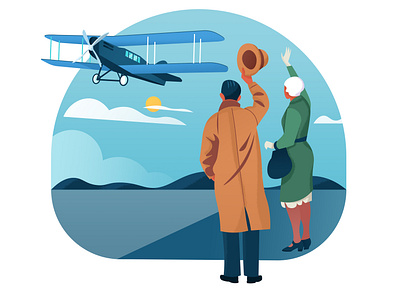 100 years KLM adobe illustrator adobe photoshop airplane amsterdam branding design editorial flight holland illustratie illustration klm vector