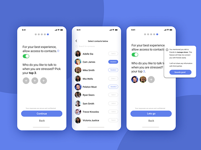 Mental Health AI Onboarding: Selecting Trusted Friends/Family