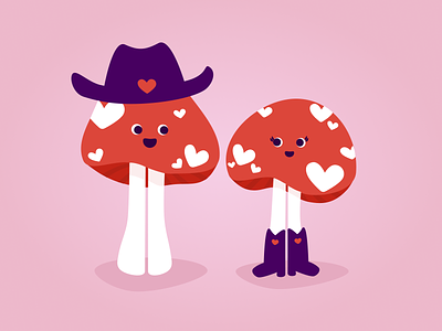 Happy Vday FunGis and Girls! 🍄 character design couple cutesy illustration love mushrooms