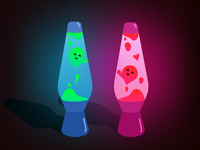 Lava Lamp buds blobs character design illustration lamp lava valentines
