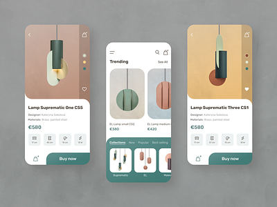 Lamp e-commerce app concept