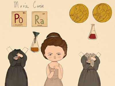 Paper doll Marie curie