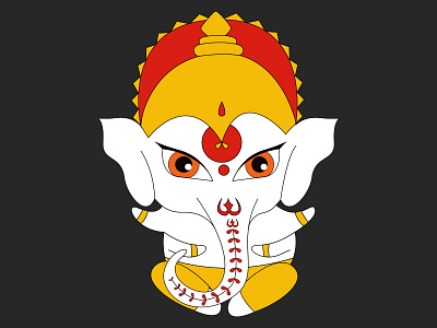 Ganesha cute flat ganesha illustration illustrator ilustracion kawaii vector