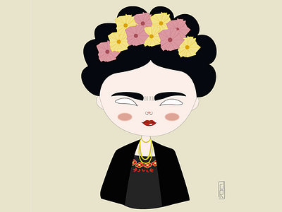 Illustrating Frida Kahlo darianoski darirojas frida frida kahlo illustrating illustration illustrator vector