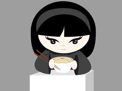 Noodle Girl art cute dari rojas darianoski drawing girl illustration kawaii painting vector