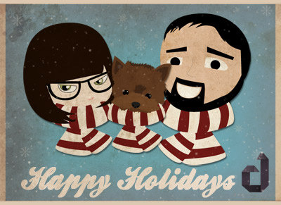 Christmas card christmas cute dari rojas darianoski design holidays illustration kawaii pet vector xmas yorkie