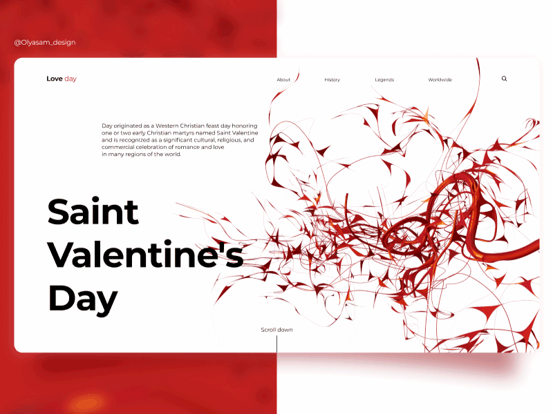 Sv. Valentine Day animation concept design dribbbleweeklywarmup ui uianimation uidesign web design webdesign