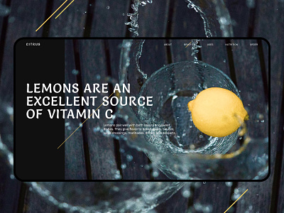 Promo lemon concept concept design fruit landing lemon ui uidesign webdesign yellow