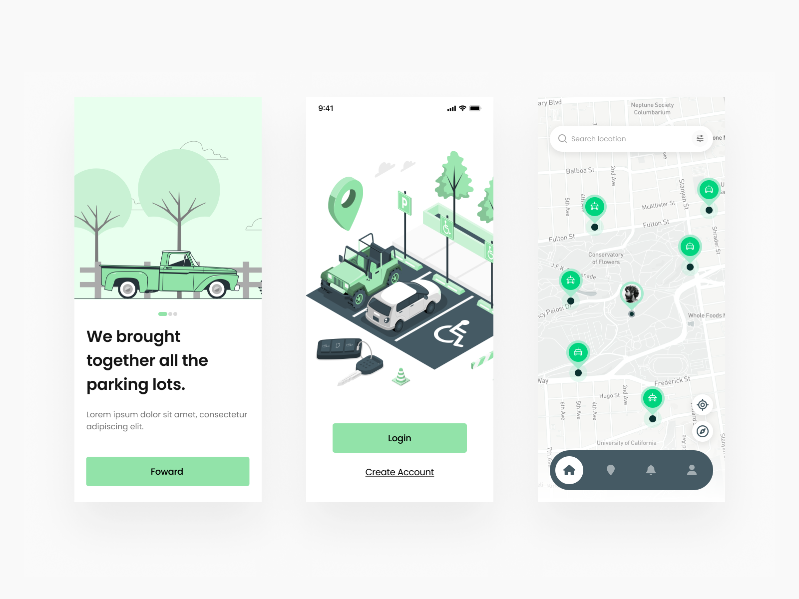 Car Park Mobile App Design by Olcay İpek on Dribbble