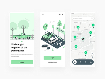 Car Park Mobile App Design app car park design mobile design ui ux