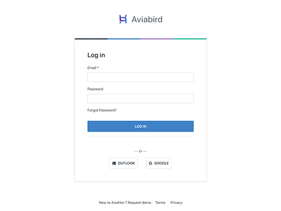 Log in Page for ATS admin dashboard application ats aviabird aviahire design redesigning ui design