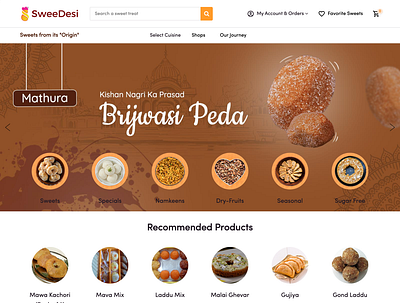 Sweedesi Online Sweets Delivery Ecommerce aviabird design ecommence landing page redesigning ui design webapp