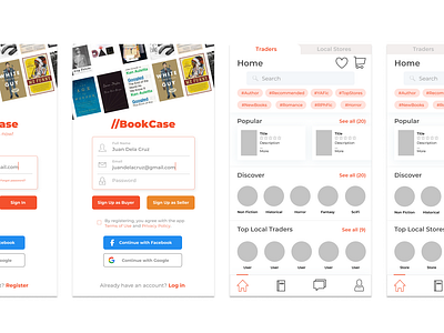 BookCase UI app design ui ux web