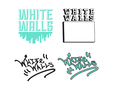 White Walls Logo Concepts branding illustration lettering typedesign