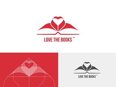LOVE THE BOOKS concept book bookshop bookstore branding branding concept branding design heart logo logo design logodesign logos logotype publishing house visual identification visual identity