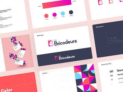 Les Bricodeurs - Guideline b branding cat colorful gradient guideline les bricodeurs logo orange pink redesign visual identity