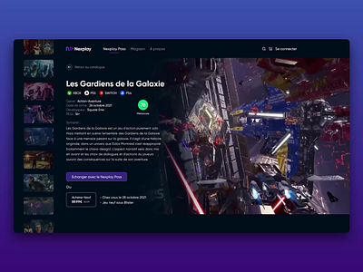 Nexplay - Product page gradient interface motion netflix nexplay nextplay rafu redesign streaming ui video game