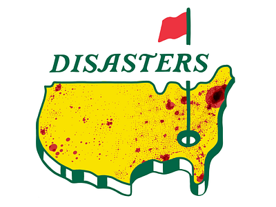 The Masters augusta championship covid digital illustration disasters golf golf club golf course illustration logo logo rework masters tournament yellow green