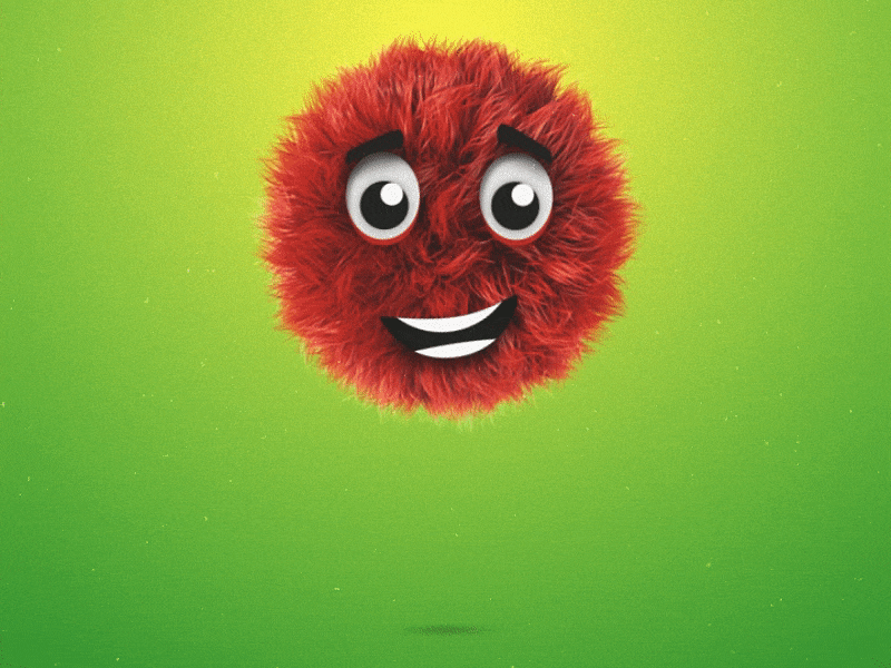 Hair Character V2 2d 3d ball basic bounce character animation cinema 4d colorful facial expressions fur grain grainy hair noise orange render
